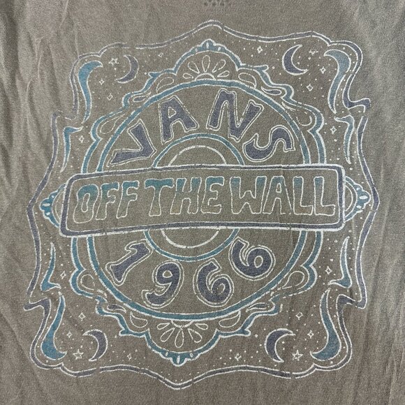 Vans Off The Wall Graphic Tee Olive Green 1966 Design XS Short Sleeve Cotton - Picture 3 of 6